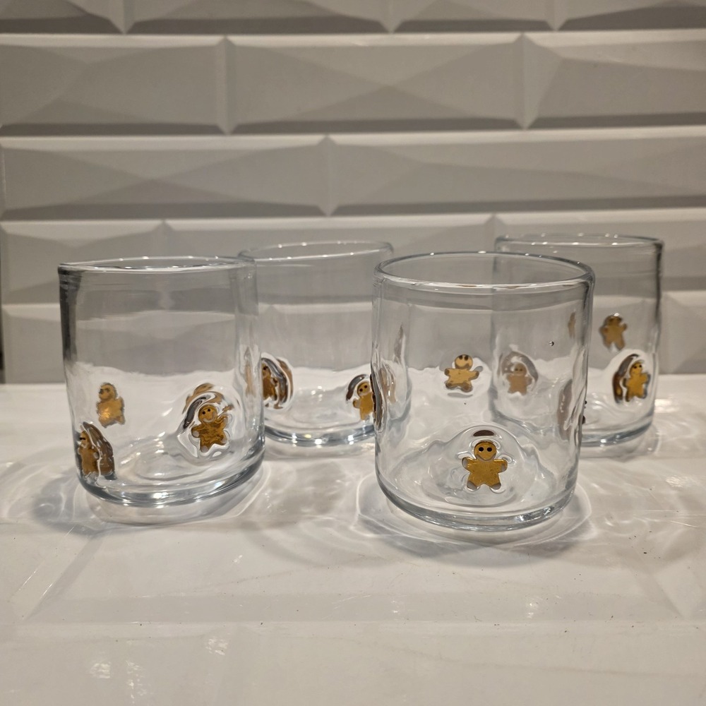 New Madison Home Christmas  Gingerbread Man Drink Glass viral  Set Of 4